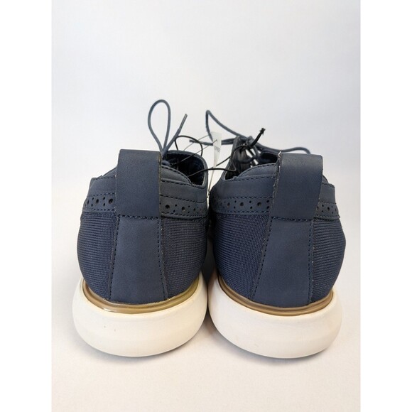 NEW Express Mens Size 12 Fabric Dress Sneakers Oxford Shoes Navy Blue Derby - Picture 14 of 16